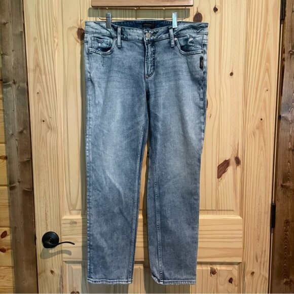 Silver Jeans Elyse Slim Straight Leg - Light Wash Size 30x29 - Picture 1 of 9